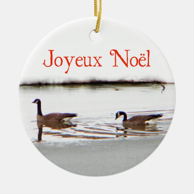 Adorno De Cerámica Joyeux Noё l - Honkers - Canadá Geese (Frente)