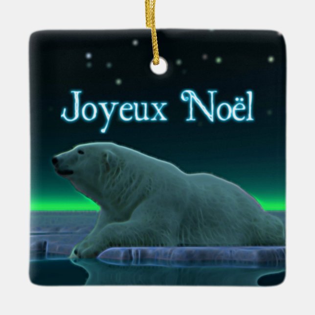 Adorno De Cerámica Joyeux Noё l - Oso Polar del borde del hielo (Anverso)