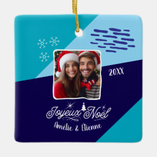 Adorno De Cerámica Joyeux Noël Avec Foto Personalizado de Navidades f