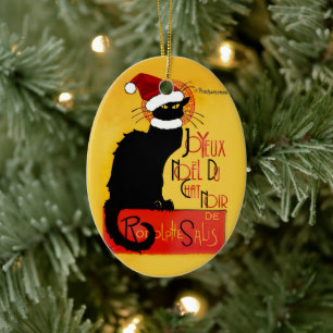 Adorno De Cerámica Joyeux Noël Du Chat Noir