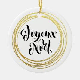 Adorno De Cerámica Joyeux Noël - Feliz Navidad en francés