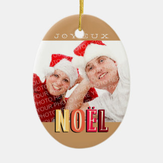 Adorno De Cerámica Joyeux Noel funky earth navidades marrones feriado
