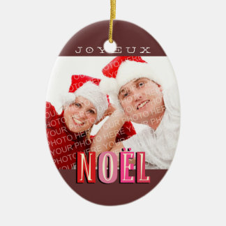 Adorno De Cerámica Joyeux Noel funky moda roja navidad vacaciones