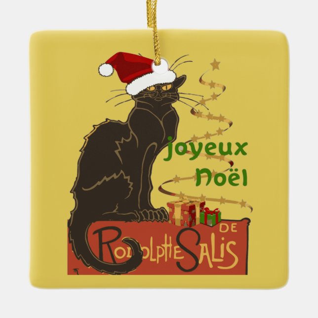 Adorno De Cerámica Joyeux Noel Le Chat Noir Christmas Spoof 