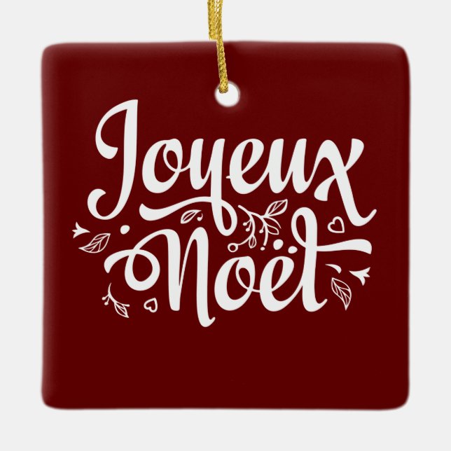Adorno De Cerámica Joyeux Noel Red (Anverso)
