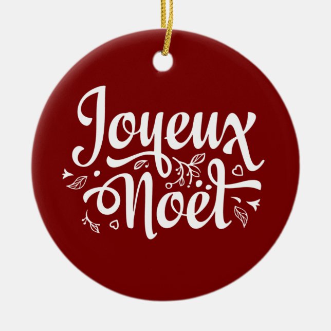 Adorno De Cerámica Joyeux Noel Red (Frente)