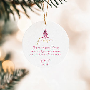 Adorno De Cerámica Jubilación de Árbol de Navidad Pagoda Roja 1-Foto