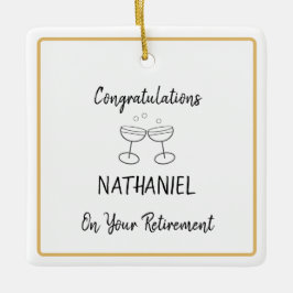 Adorno De Cerámica Jubilación personalizada Keepsake Hanging Square