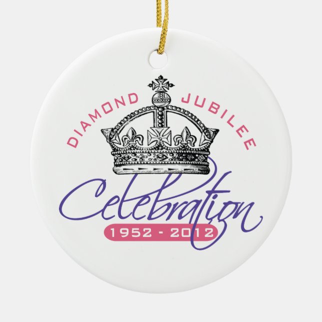 Adorno De Cerámica Jubileo de diamante británico - recuerdo real (Frente)
