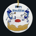 Adorno De Cerámica Judaica Happy Hanukkah Dancing Dreidels Doughnut<br><div class="desc">Está viendo la colección Lee Hiller Designs of Home and Office Decor, Apparel, Gifts and Collectibles. Los diseños incluyen la fotografía Lee Hiller y la colección de arte digital de medios mixtos. Puedes ver su fotografía de la naturaleza en http://HikeOurPlanet.com/ y seguir su blog de senderismo dentro del Parque Nacional...</div>