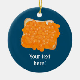 Adorno De Cerámica Judías al horno en una rebanada de pan tostado - t