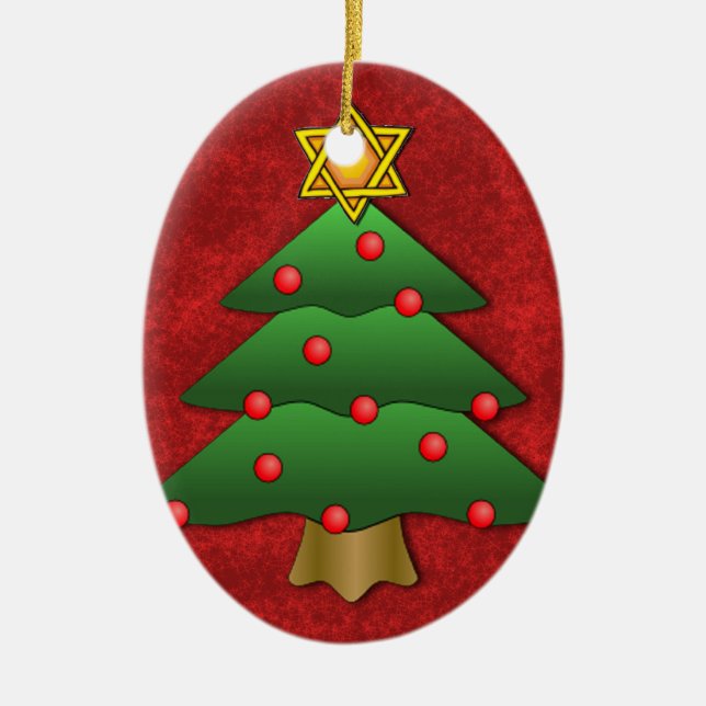 Adorno De Cerámica Judío-Navidad (Frente)