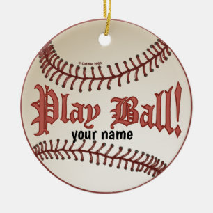 Adorno De Cerámica Juega béisbol