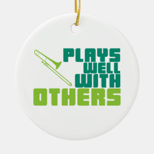 Adorno De Cerámica Juega bien con otros - Trombone