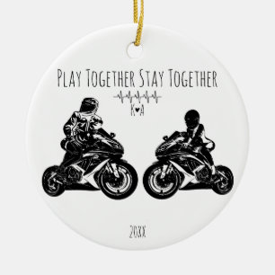 Adorno De Cerámica Juega Juntos...Motocicleta Personalizada