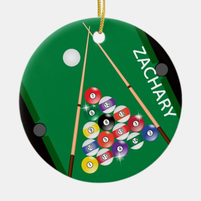 Adorno De Cerámica Juego de billar para Billiards (Frente)