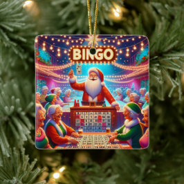 Adorno De Cerámica Juego de Bingo con Navidades de Santa