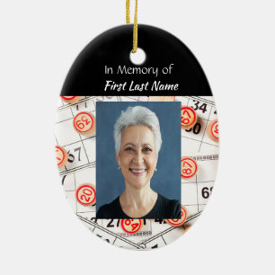 Adorno De Cerámica Juego de bingo Keepsake Memory Photo Prayer