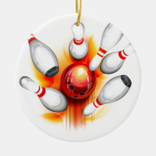 Adorno De Cerámica Juego de bolos (vista superior)