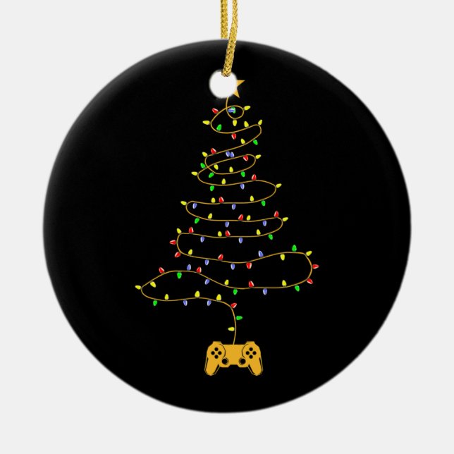 Adorno De Cerámica Juego de video Árbol de navidad ilumina Pajama de  (Frente)