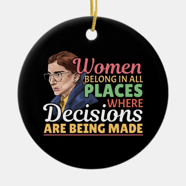 Adorno De Cerámica Juez de abogada feminista de Ruth Bader Ginsburg (Frente)
