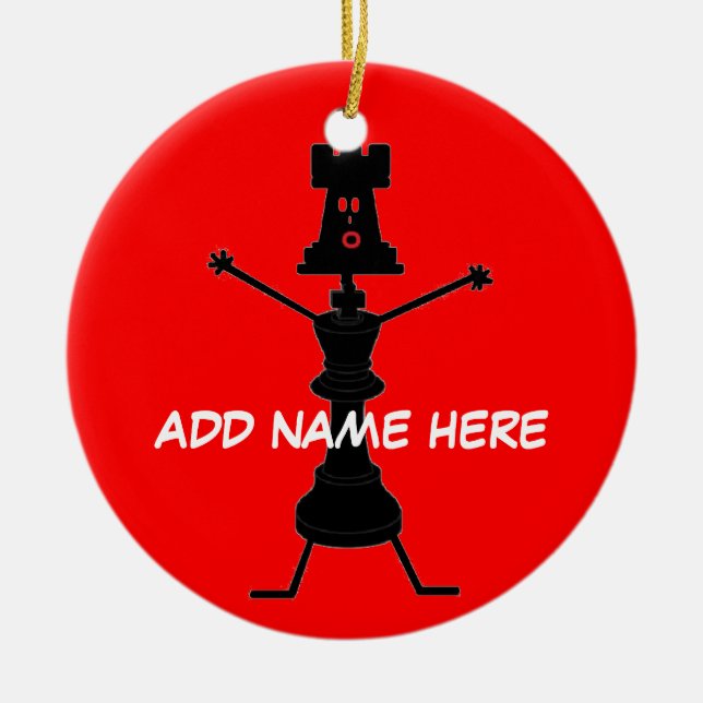 Adorno De Cerámica Jugador de ajedrez personalizado (Frente)