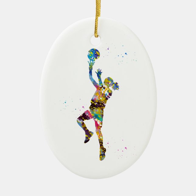 Adorno De Cerámica jugador de baloncesto chica (Frente)