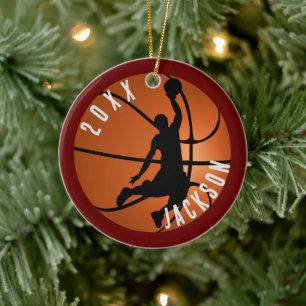 Adorno De Cerámica Jugador de Baloncesto Navidad