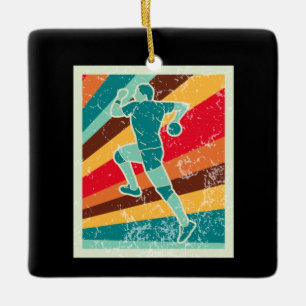 Adorno De Cerámica Jugador de Balonmano Retro  