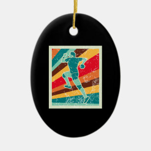 Adorno De Cerámica Jugador de Balonmano Retro  