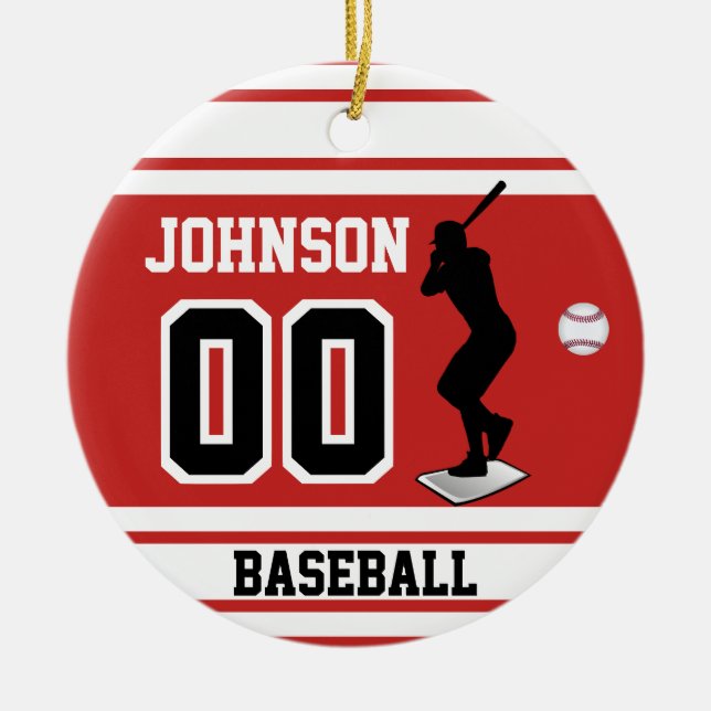 Adorno De Cerámica Jugador de béisbol | Crear el suyo propio (Frente)