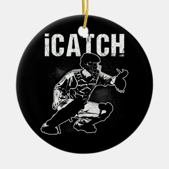 Adorno De Cerámica Jugador de Béisbol de iCatch Catchers Catchers Tea (Frente)