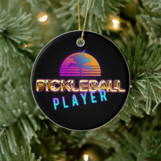 Adorno De Cerámica Jugador de bolas con texto personalizado (Árbol)