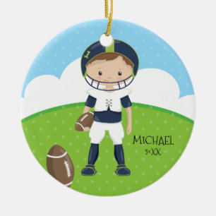 Adorno De Cerámica Jugador de Fútbol Adorable Personalizado con Fecha