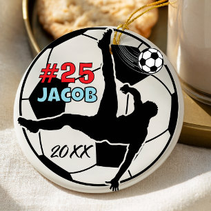 Adorno De Cerámica jugador de fútbol aficionado a las vacaciones