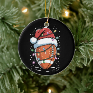 Adorno De Cerámica Jugador de fútbol americano de Navidad Santa Depor