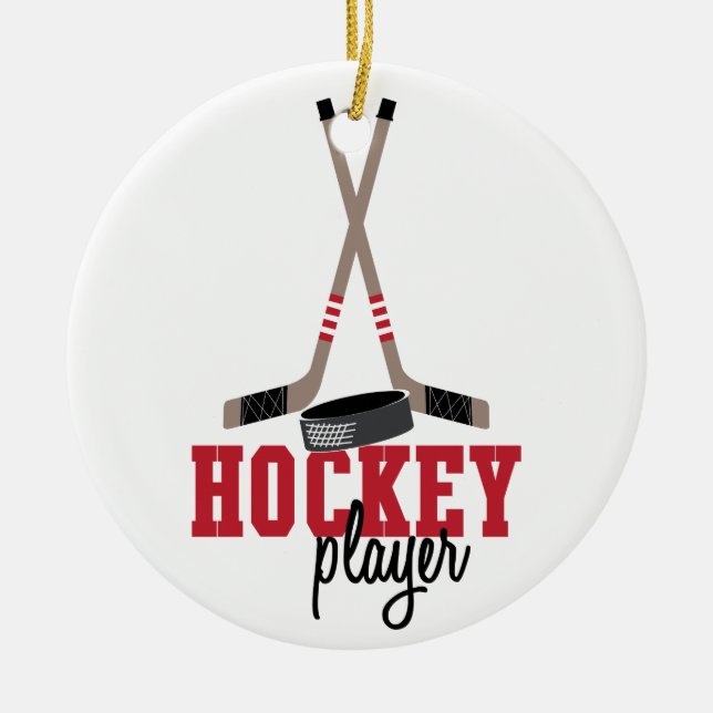 Adorno De Cerámica Jugador de hockey (Frente)