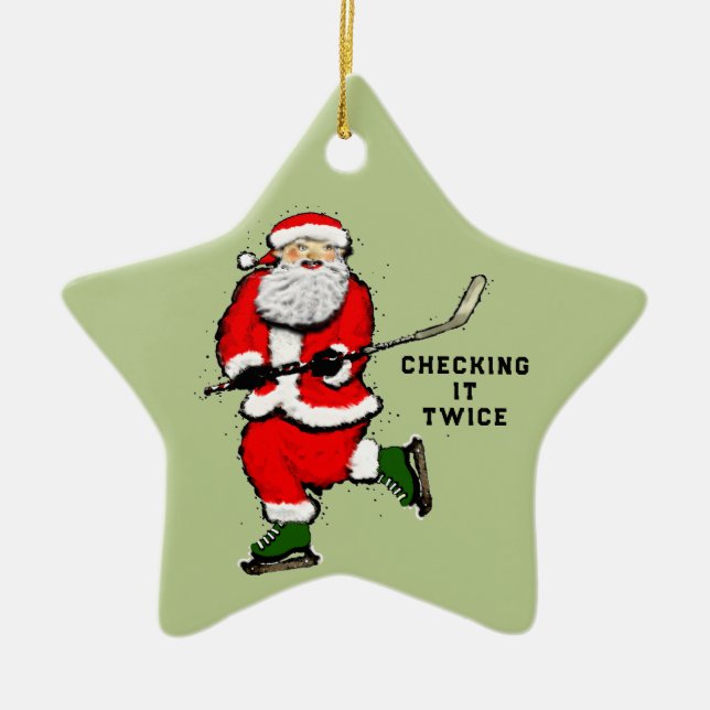 Adorno De Cerámica jugador de hockey personalizado (Frente)