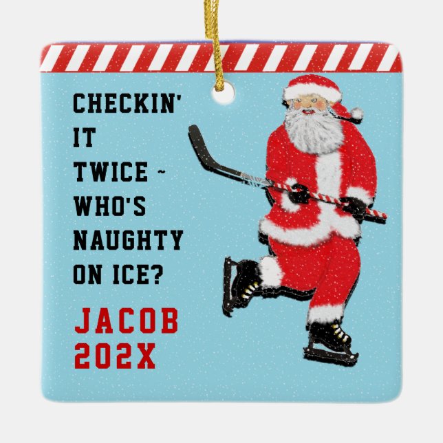 Adorno De Cerámica jugador de hockey personalizado coleccionable (Anverso)