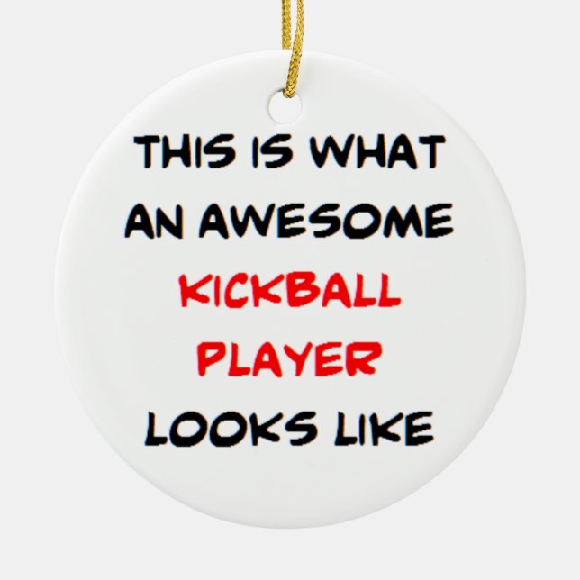 Adorno De Cerámica jugador de kickball, increíble (Frente)
