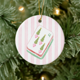 Adorno De Cerámica Jugador de Mahjong en Navidad