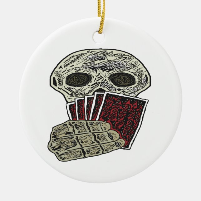 Adorno De Cerámica Jugador de póker (Frente)