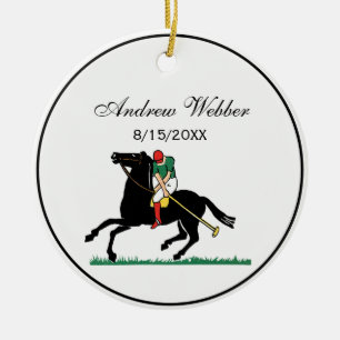 Adorno De Cerámica Jugador de polo vintage en Pony