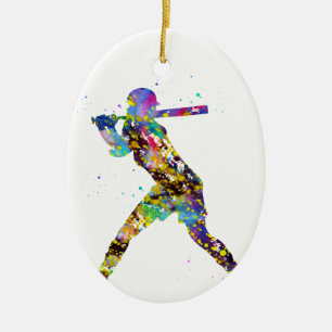 Adorno De Cerámica Jugador de softball del chica