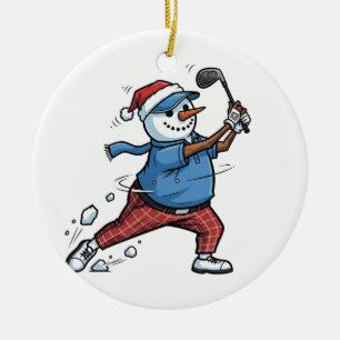 Adorno De Cerámica Jugador de Tenis Muñeco de Nieve Navidad 2026 Fie