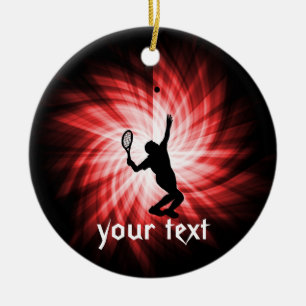 Adorno De Cerámica Jugador de tenis; rojo