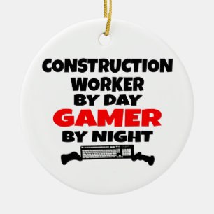 Adorno De Cerámica Jugador de trabajadores de construcción