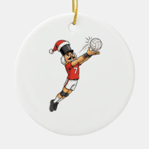 Adorno De Cerámica Jugador de voleibol Cascanueces Vacaciones Deporte