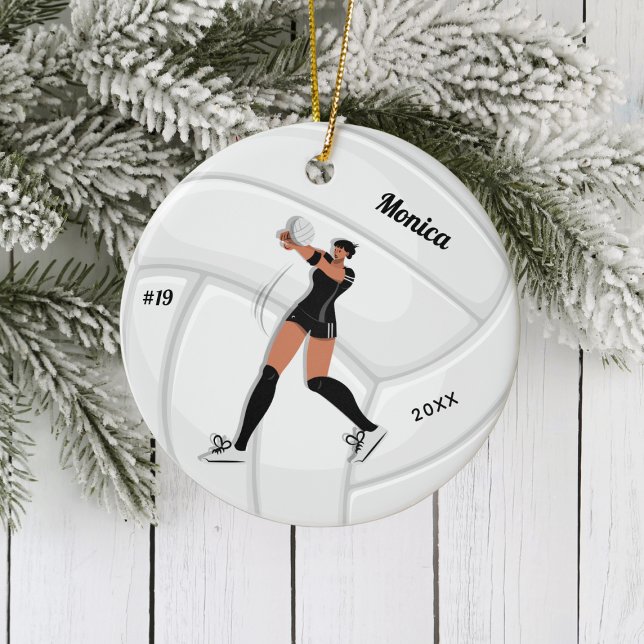 Adorno De Cerámica Jugador de voleibol chica Nombre del niño Número d (Subido por el creador)