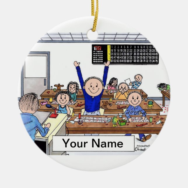 Adorno De Cerámica Jugador del bingo - varón (Frente)